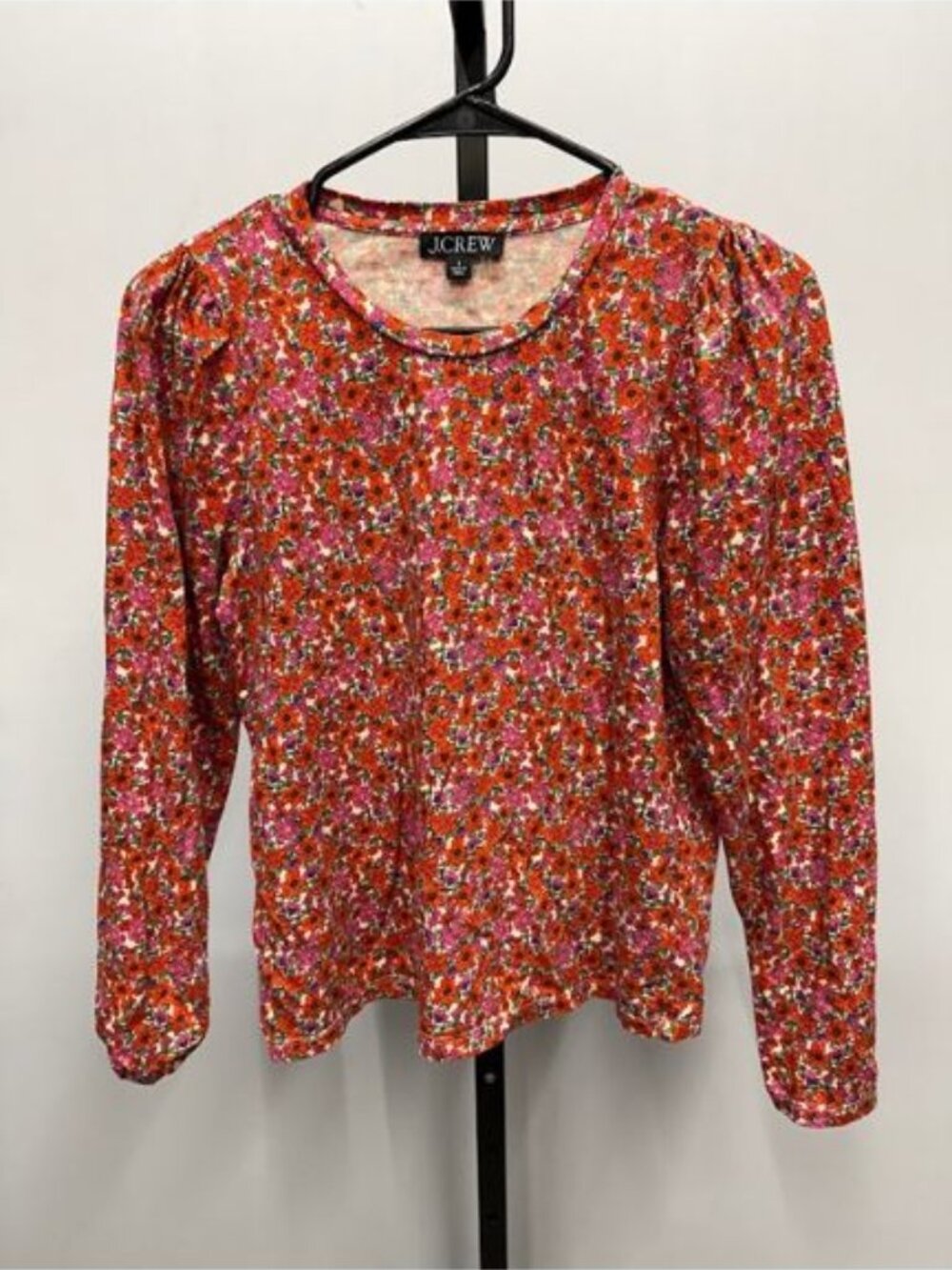 J. Crew Cotton Long Sleeve Floral Print Top